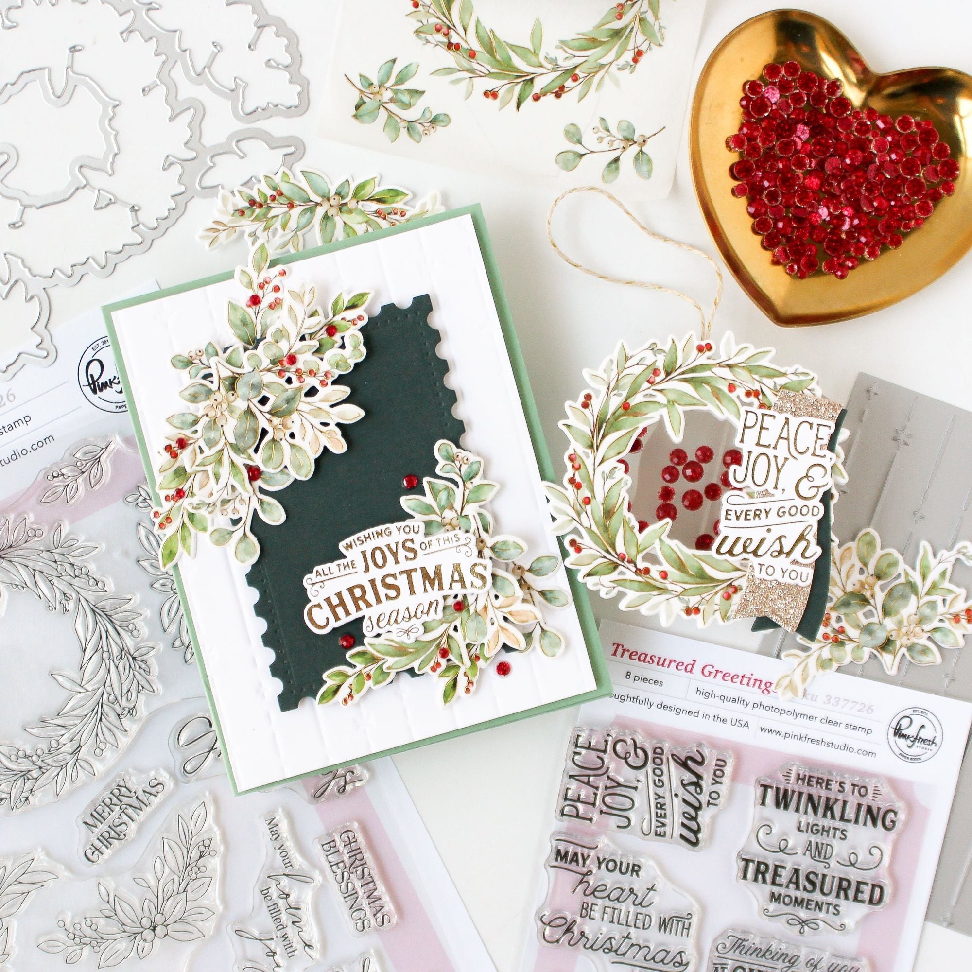Pinkfresh Studio Seasonal Sprigs Washi 331626 Joys Of Christmas Season Card