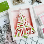 Pinkfresh Studio Shadow Box Frame Dies 288725 Christmas Books Card