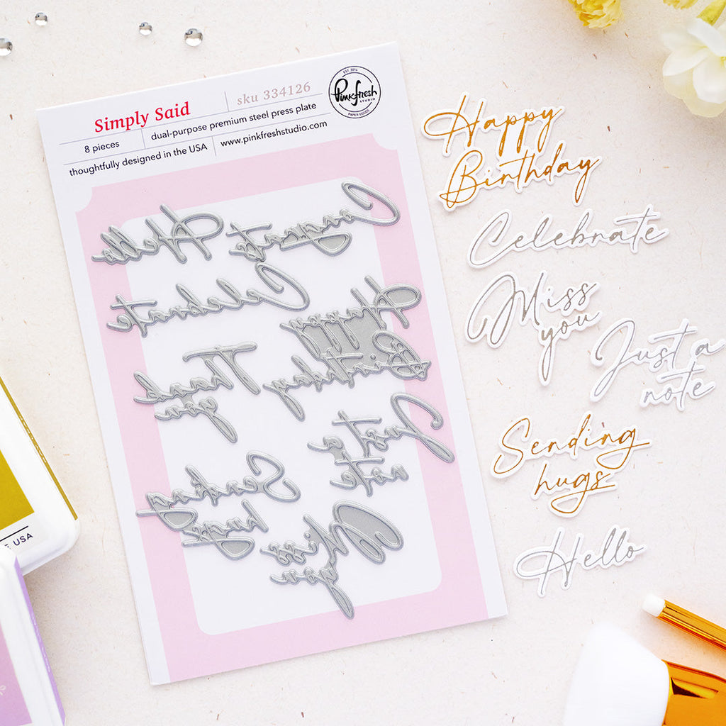 Pinkfresh Studio Simply Said Press Plates 334126