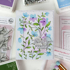 Pinkfresh Studio Soft Meadow Stencils 330226 TaeEun Thank you for being the person I can count on floral card