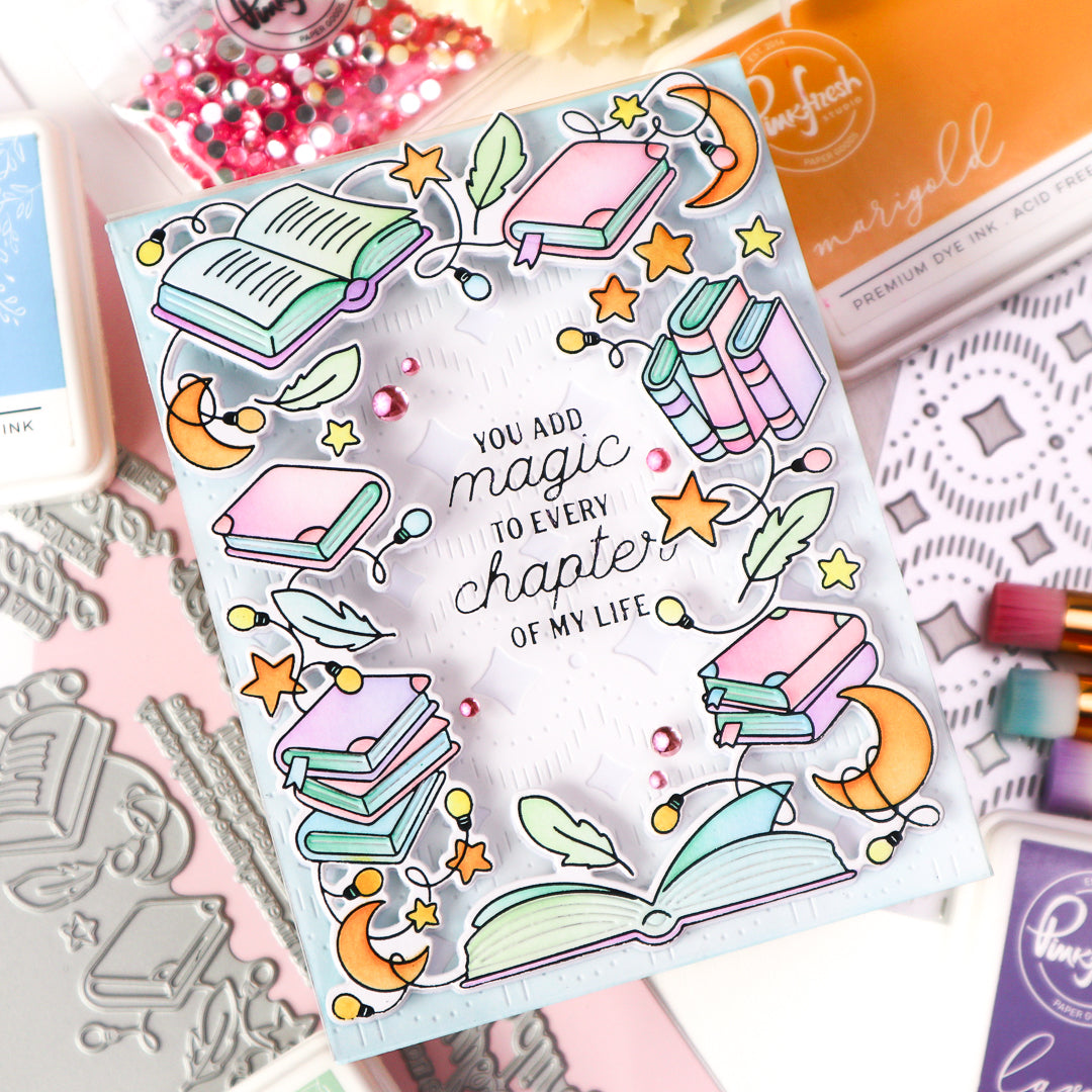 Pinkfresh Studio Sparkle Stitches Coverplate Die 298725 You Add Magic Card