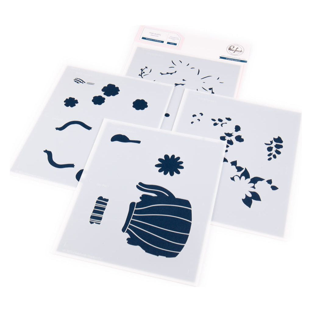 Pinkfresh Studio Steeped In Kindness Stamps Dies Stencils And Press Plate Bundle 271725