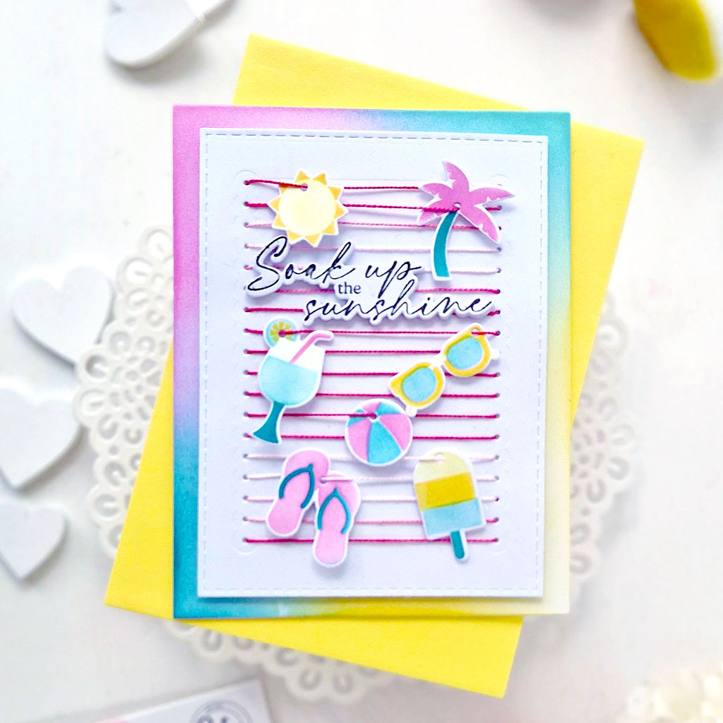 Pinkfresh Studio Summer Fun Dies 277925 Soak Up The Sunshine Card