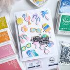 Pinkfresh Studio Summer Fun Stencils 278025 Sunshine Beach Card