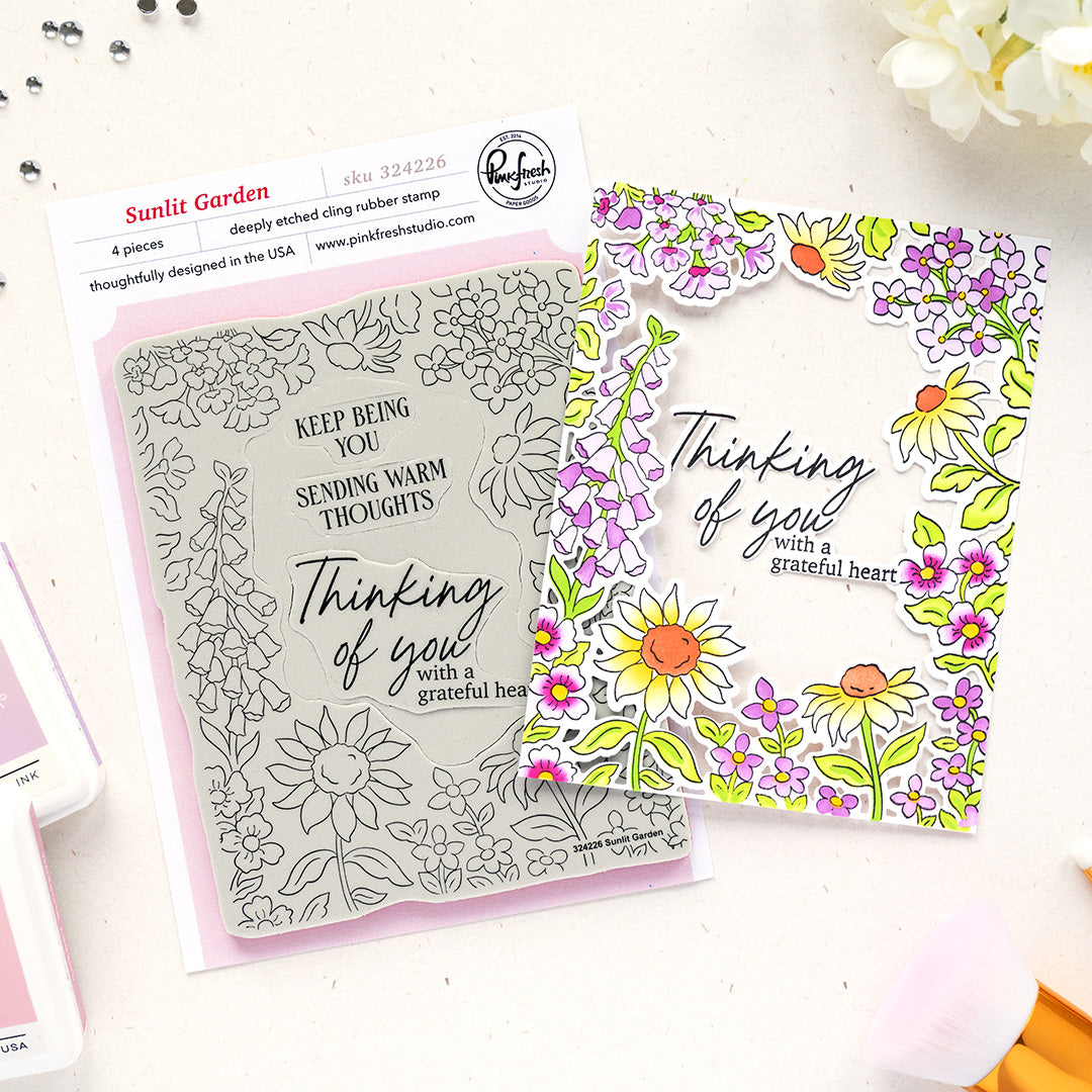 Pinkfresh Studio Sunlit Garden Cling Stamps 324226