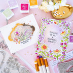 Pinkfresh Studio Sunlit Garden Cling Stamps 324226 Window Cards | color-code:ALT01