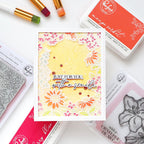 Pinkfresh Studio Sunlit Garden Cling Stamps Dies Stencils And Press Plates Bundle Isha Just for you Floral Card