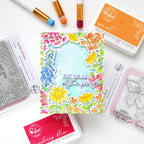 Pinkfresh Studio Sunlit Garden Dies 324326 Just For You WIth A Smile Card