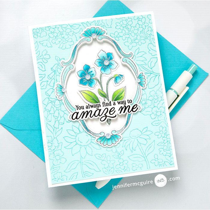 Pinkfresh Studio Sunlit Garden Press Plates 324526 Amaze Me Card | color-code:ALT02