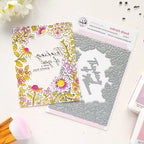 Pinkfresh Studio Sunlit Garden Press Plates 324526 Grateful Sentiments Card