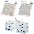 Pinkfresh Studio Swan Reverie Cling Stamp Stencils And Press Plate Bundle