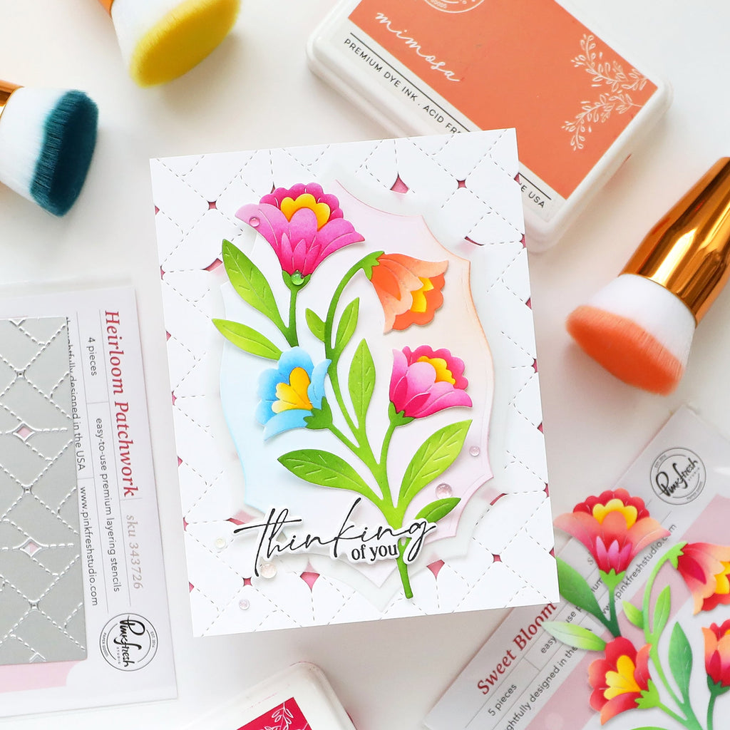 Pinkfresh Studio Sweet Bloom Die 343126 Thinking Of You Card