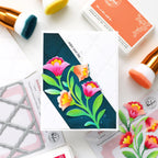 Pinkfresh Studio Sweet Bloom Die And Stencils Bundle Enjoy Your Day Card