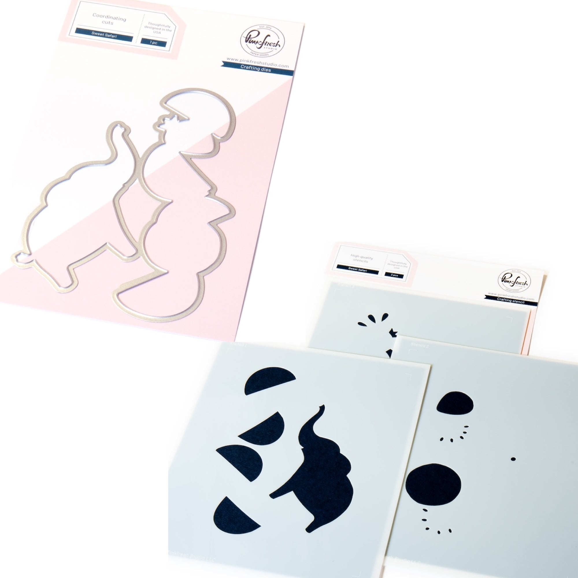 Pinkfresh Studio Sweet Safari Die And Stencils Bundle