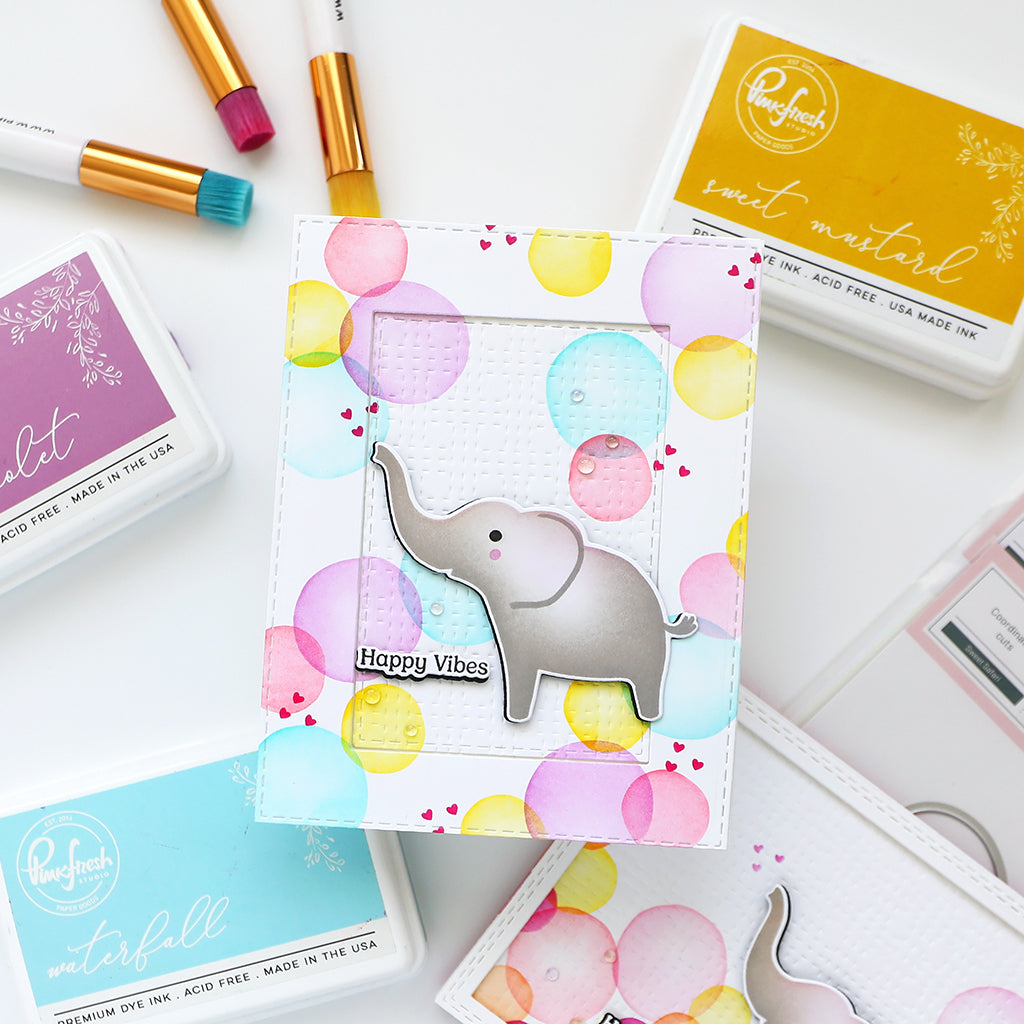 Pinkfresh Studio Sweet Safari Die And Stencils Bundle Isha Card