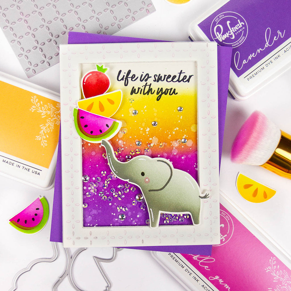 Pinkfresh Studio Sweet Safari Stencils 279725 Colorful Circus Card