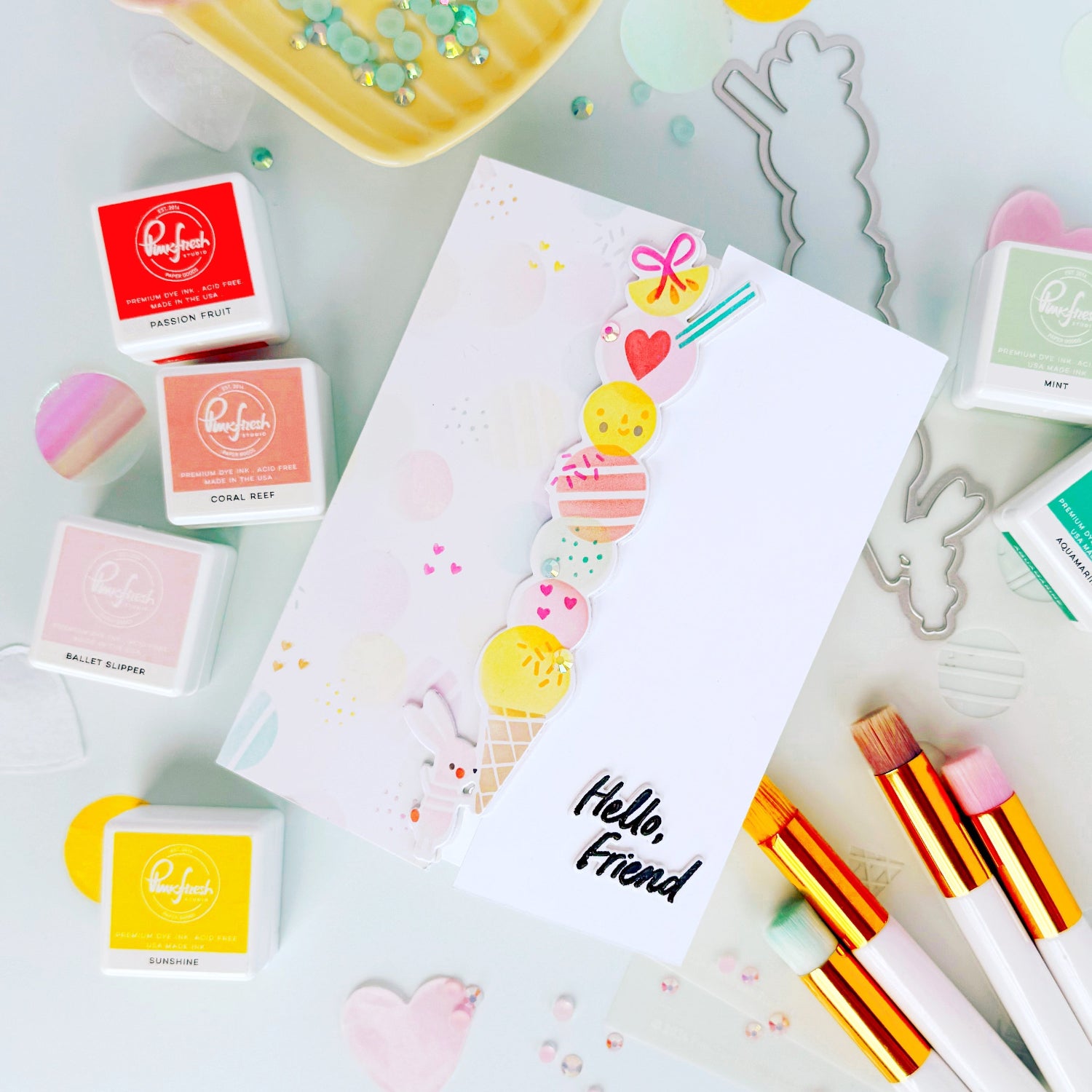 Pinkfresh Studio Sweet Scoops Die 279425 Kathleen Card