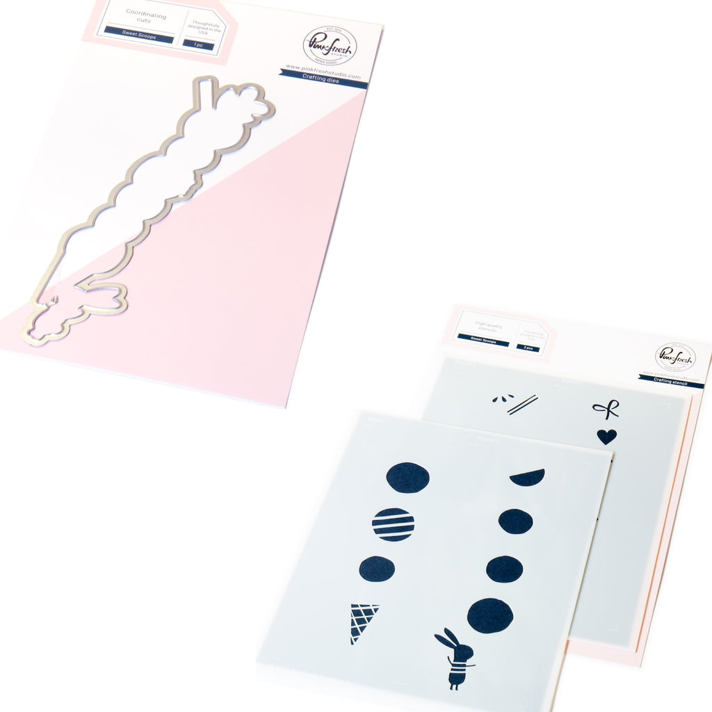 Pinkfresh Studio Sweet Scoops Die And Stencils Bundle
