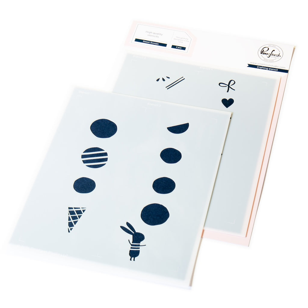 Pinkfresh Studio Sweet Scoops Die And Stencils Bundle 279525