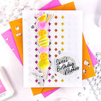 Pinkfresh Studio Sweet Scoops Die And Stencils Bundle Pink And Orange Card