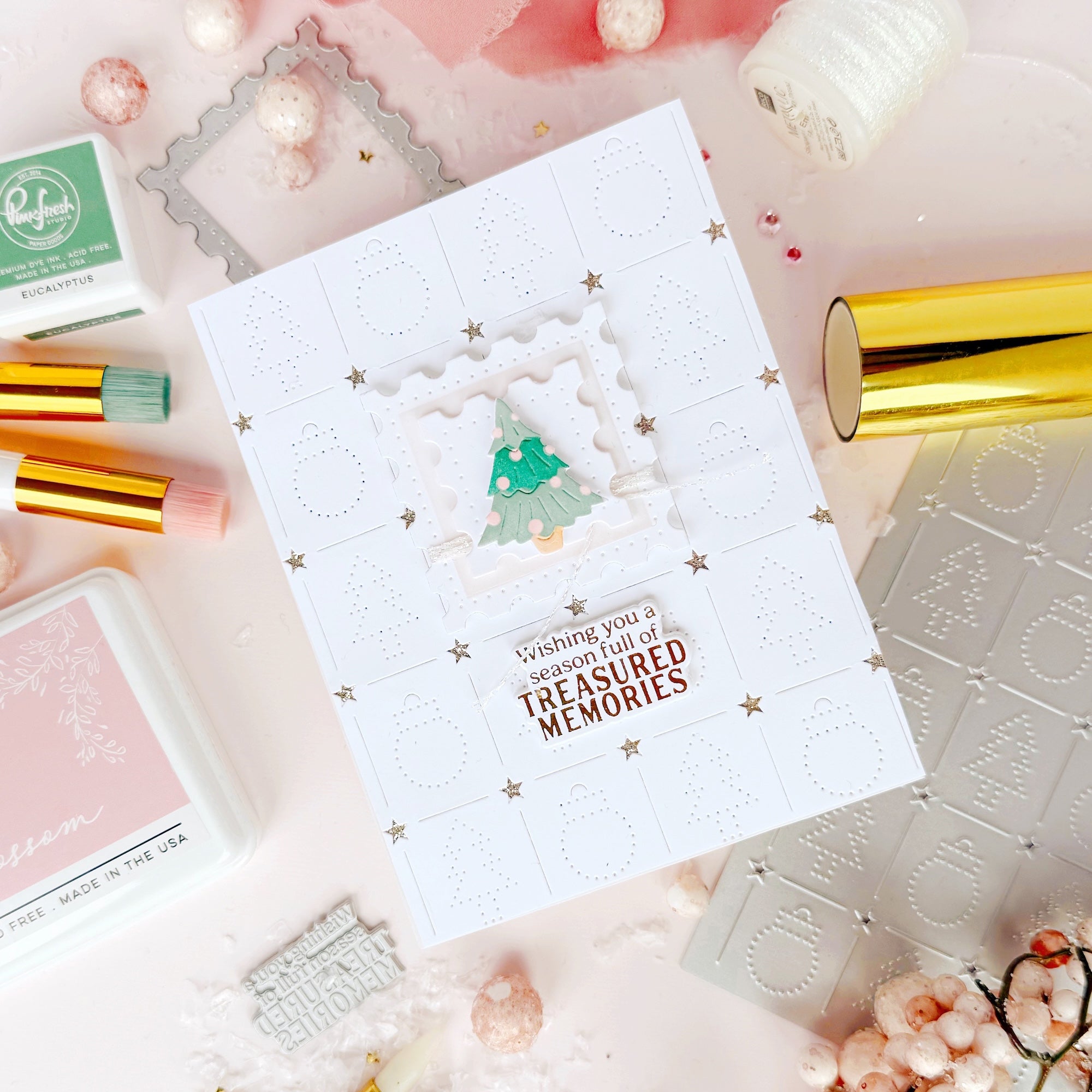 Pinkfresh Studio The Shelf Edit Magic of the Season Press Plates 290625 Christmas Memories Card