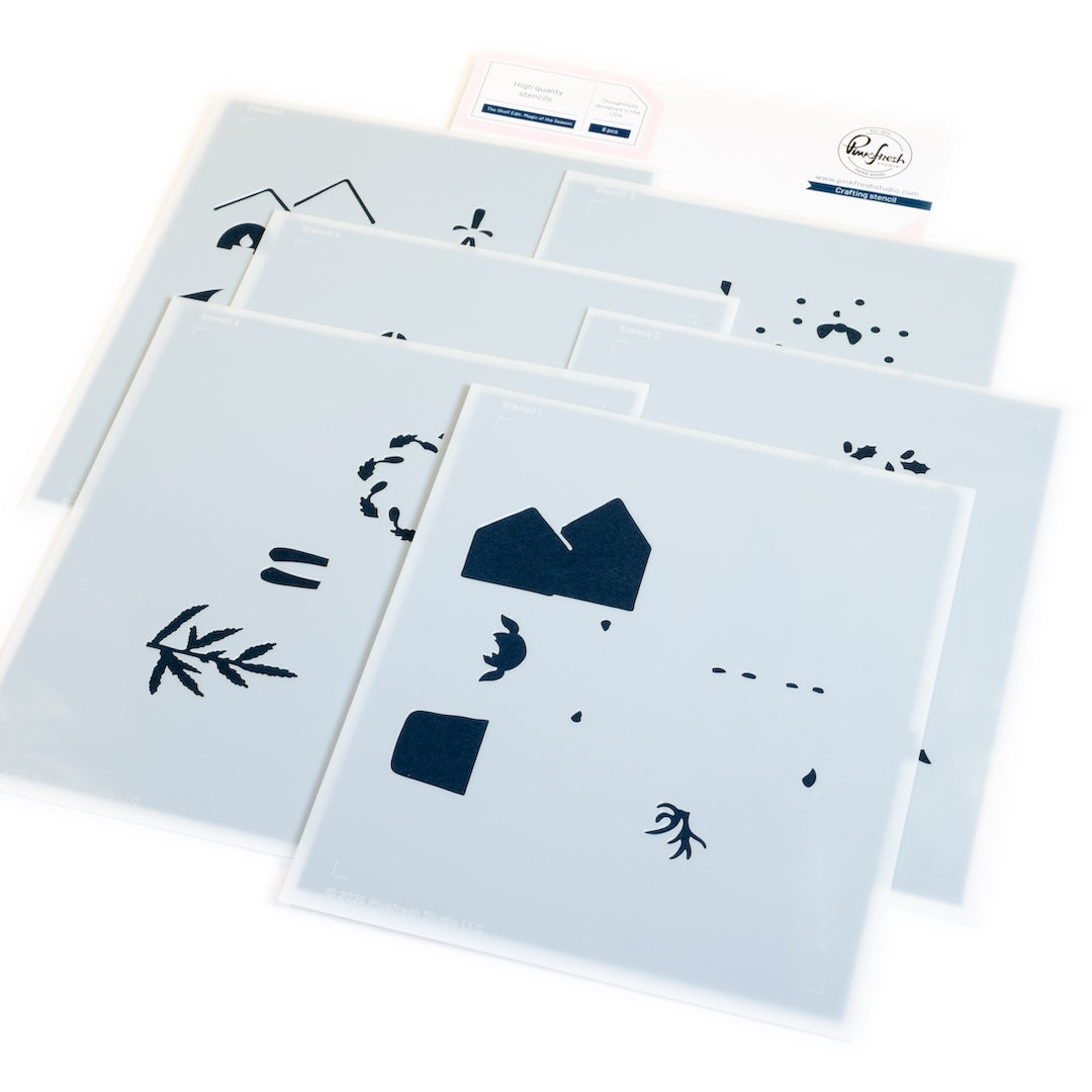 Pinkfresh Studio The Shelf Edit Magic of the Season Stencils 290525