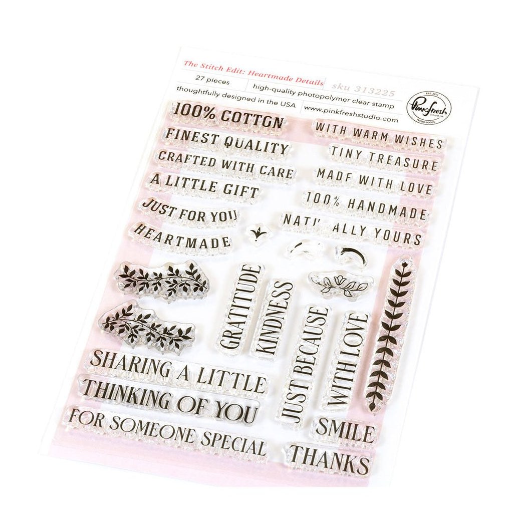 Pinkfresh Studio The Stitch Edit Heartmade Details Clear Stamps 313225
