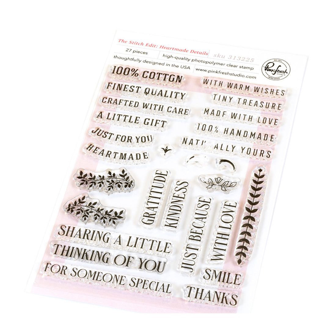 Pinkfresh Studio The Stitch Edit Heartmade Details Clear Stamps 313225