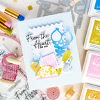 Pinkfresh Studio The Stitch Edit Maker's Essentials Die And Stencils Bundle From The Heart Card
