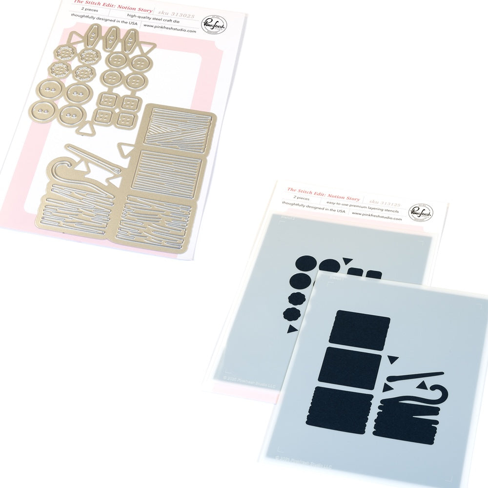 Pinkfresh Studio The Stitch Edit Notion Story Dies And Stencils Bundle