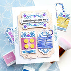 Pinkfresh Studio The Stitch Edit Thread Spool Florals Stencils 312925 Gentle Thoughts Your Way Card
