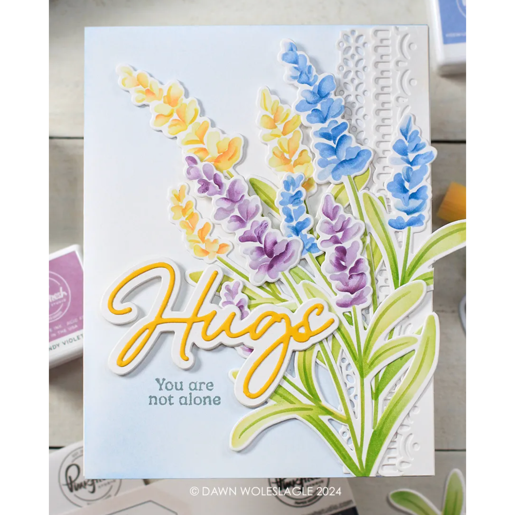 Pinkfresh Studio Thinking Of You Stencils 263524 Hugs Card | color-code:ALT03