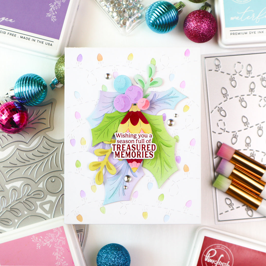 Pinkfresh Studio Timeless Tidings Die 291625 Treasured Memories Card