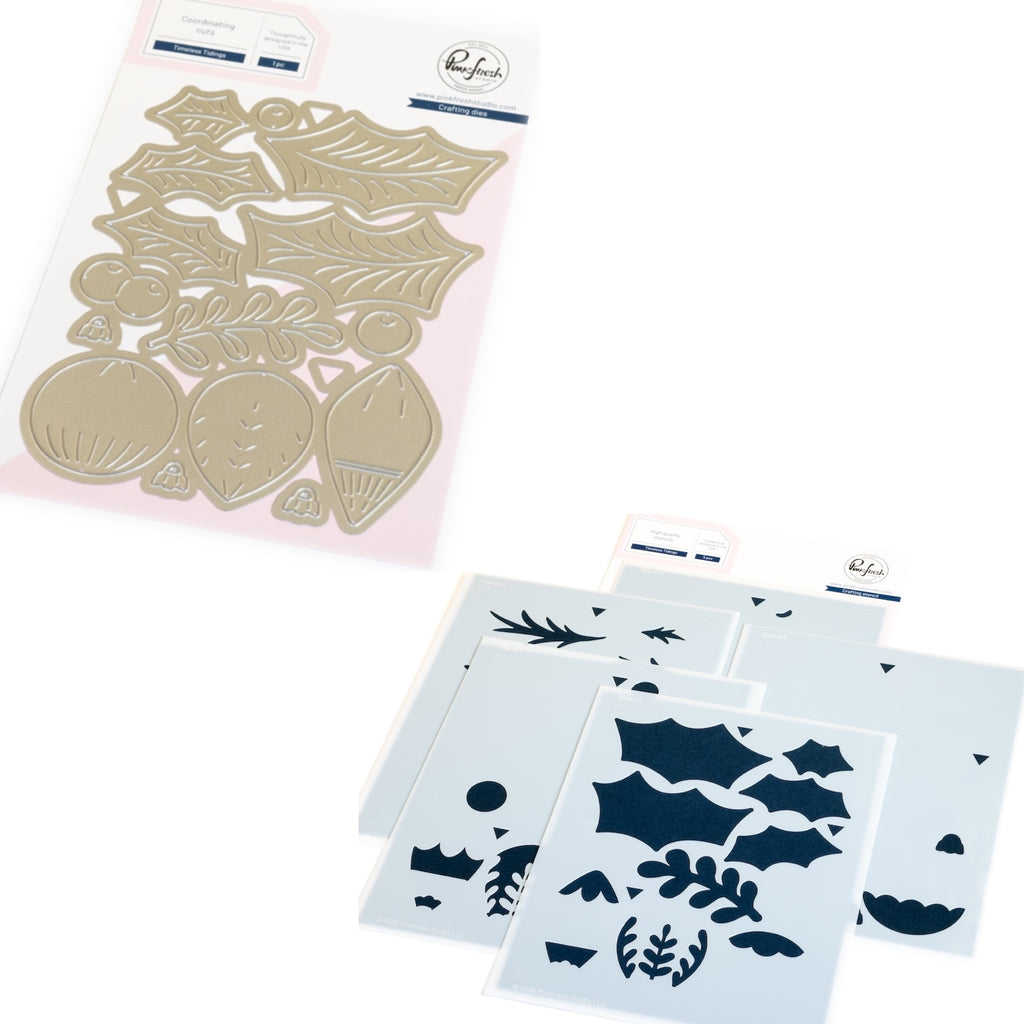 Pinkfresh Studio Timeless Tidings Die And Stencils Bundle