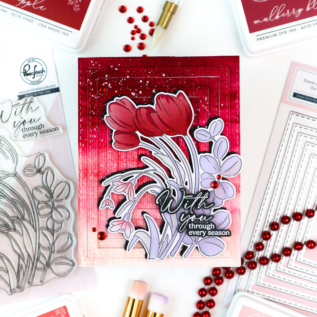 Pinkfresh Studio Timeless Tulips Dies 277225 Sympathy Card