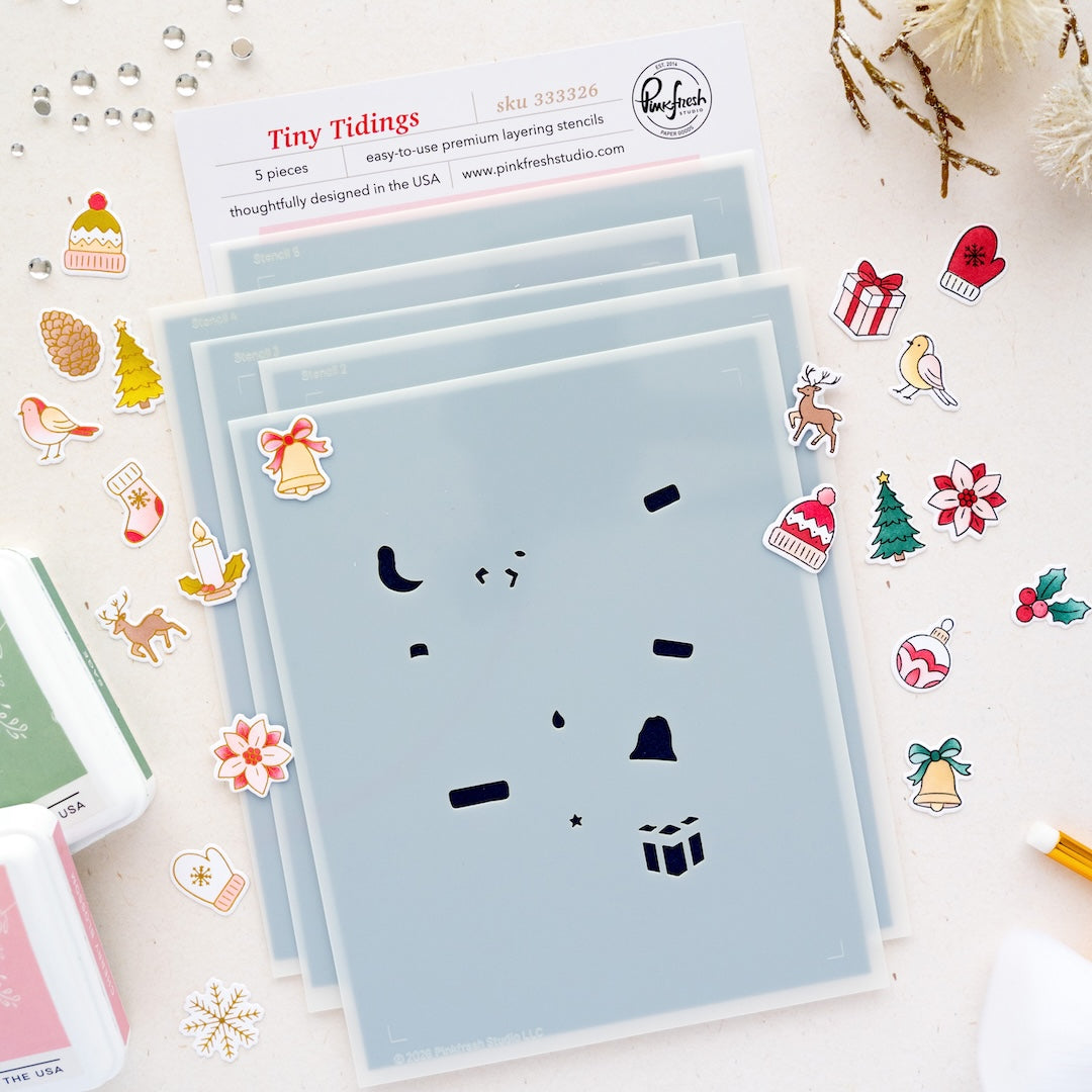 Pinkfresh Studio Tiny Tidings Stencils 333326