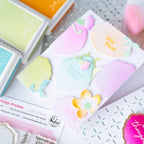 Pinkfresh Studio Trailing Grace Die And Stencils Bundle Hello Friend Card