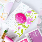 Pinkfresh Studio Trailing Grace Die And Stencils Bundle You're So Thoughtful Card