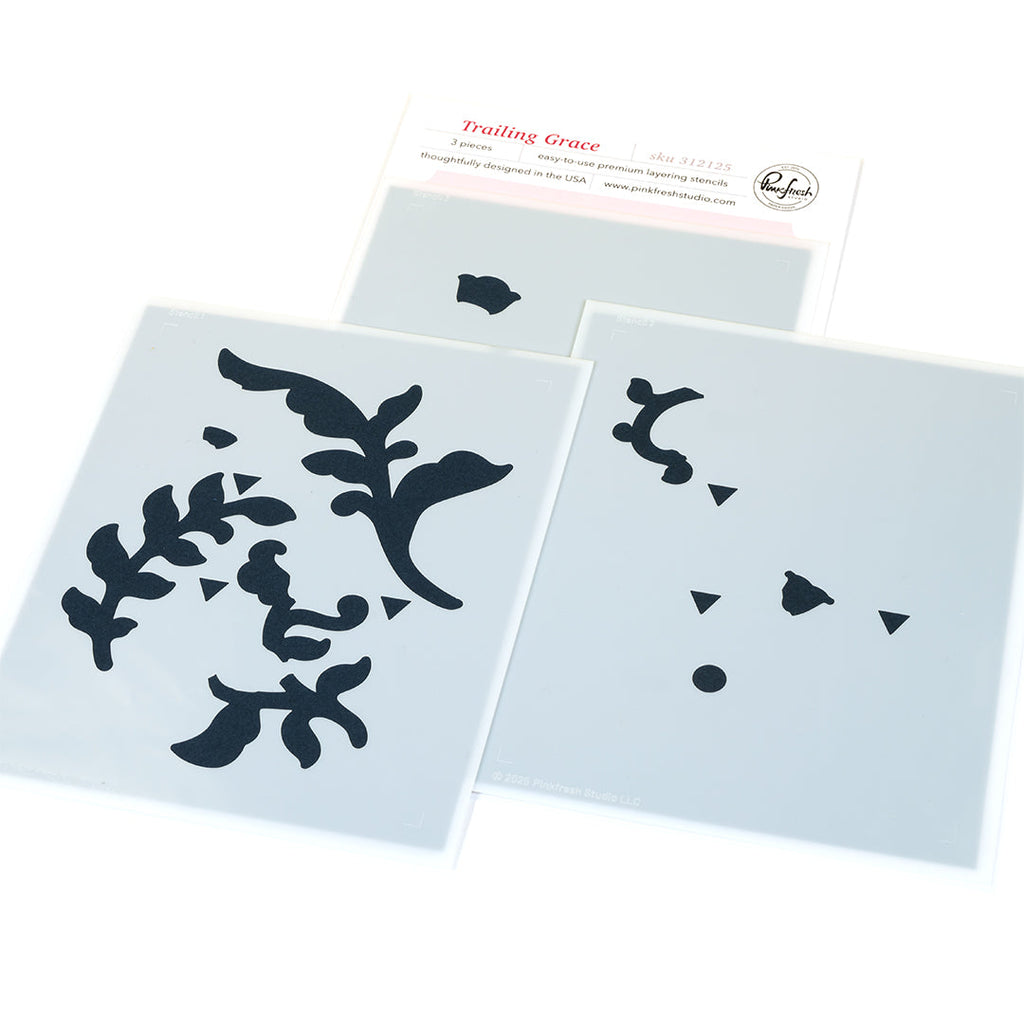 Pinkfresh Studio Trailing Grace Stencils 312125