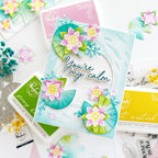 Pinkfresh Studio Tranquil Water Lilies Die And Stencils Bundle You're My Calm