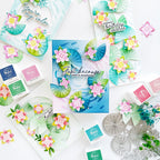 Pinkfresh Studio Tranquil Water Lilies Stencils 284025 Just Because You're Wonderful