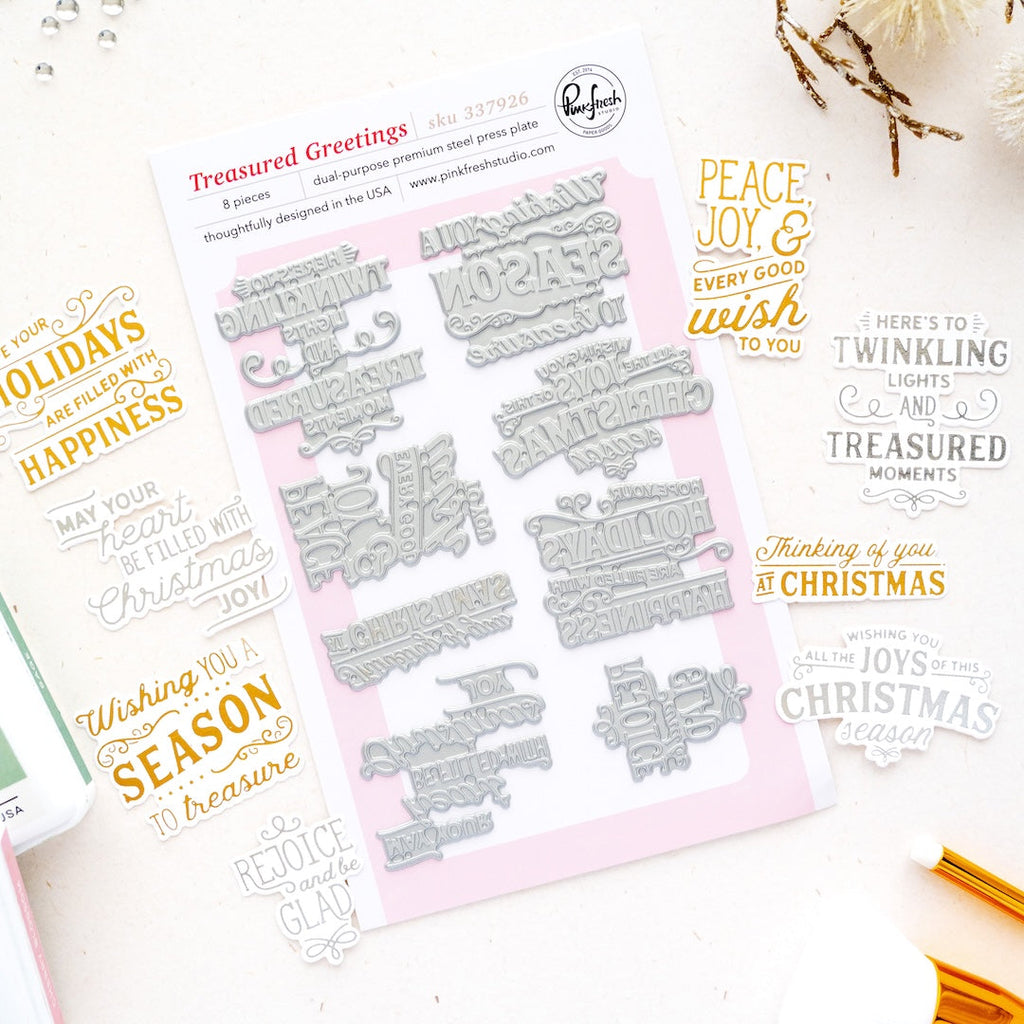 Pinkfresh Studio Treasured Greetings Press Plates 337926