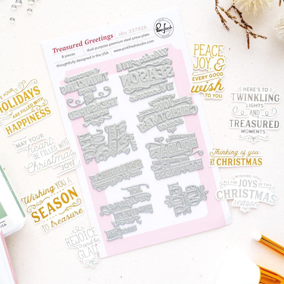 Pinkfresh Studio Treasured Greetings Press Plates 337926