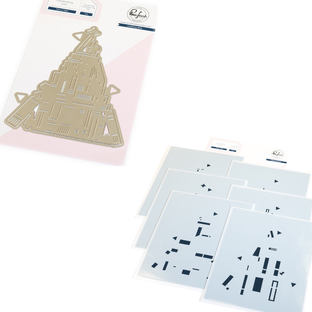 Pinkfresh Studio Tree Of Tales Die And Stencils Bundle