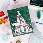 Pinkfresh Studio Tree Of Tales Stencils 291225 Christmas Tree Card