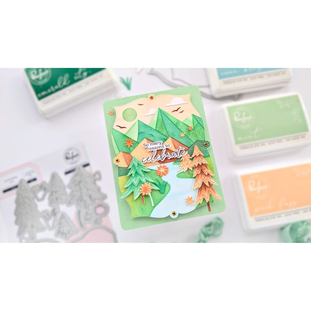 Pinkfresh Studio Trees Stencils 245724 Outdoors Scene Card | color-code:ALT02