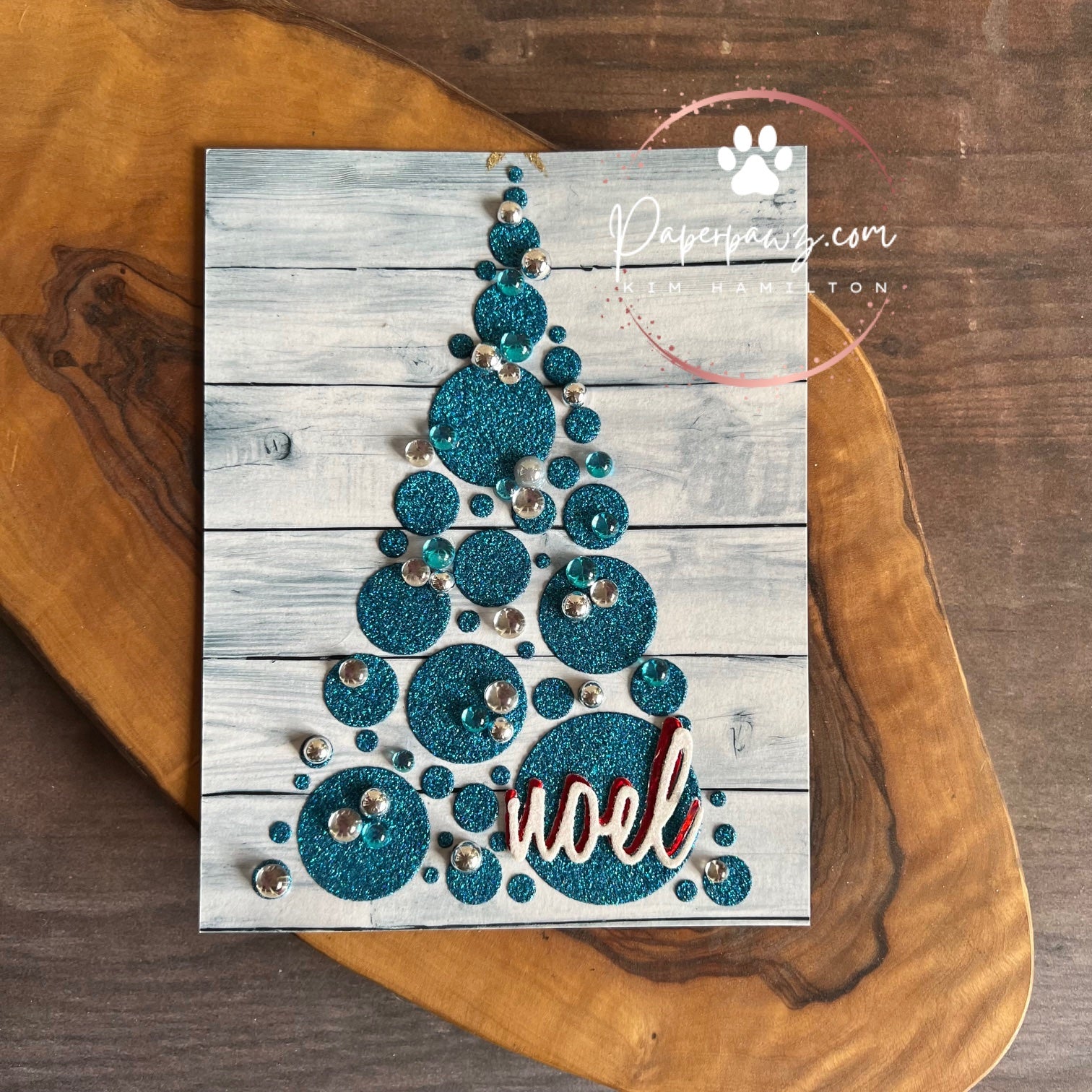 Pinkfresh Studio Turquoise Clear Drops pf125es Modern Christmas Tree | color-code:ALT01