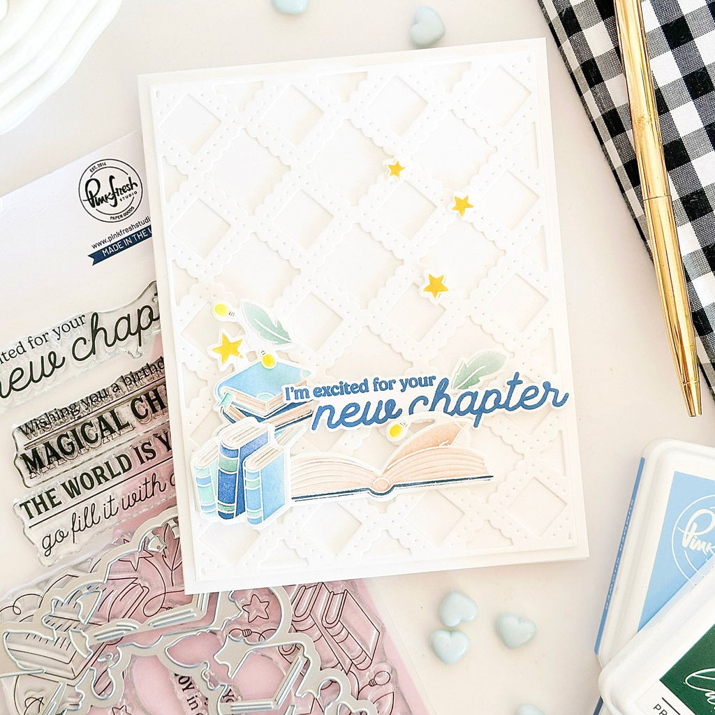 Pinkfresh Studio Twilight Tales Clear Stamps 294725 New Chapters Card