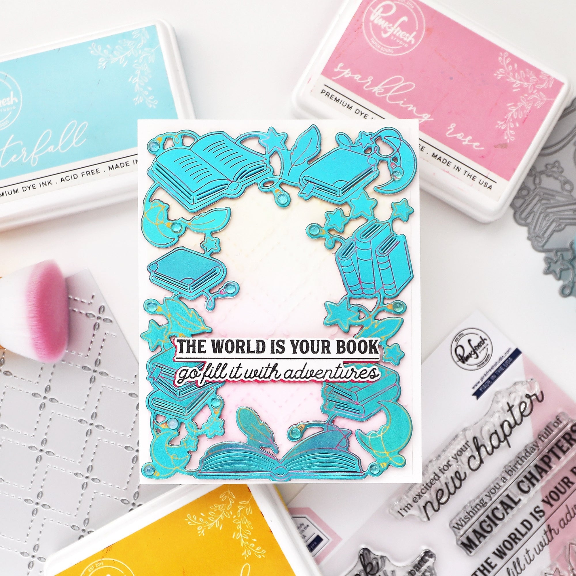 Pinkfresh Studio Twilight Tales Dies 294825 Book Of Adventures Card