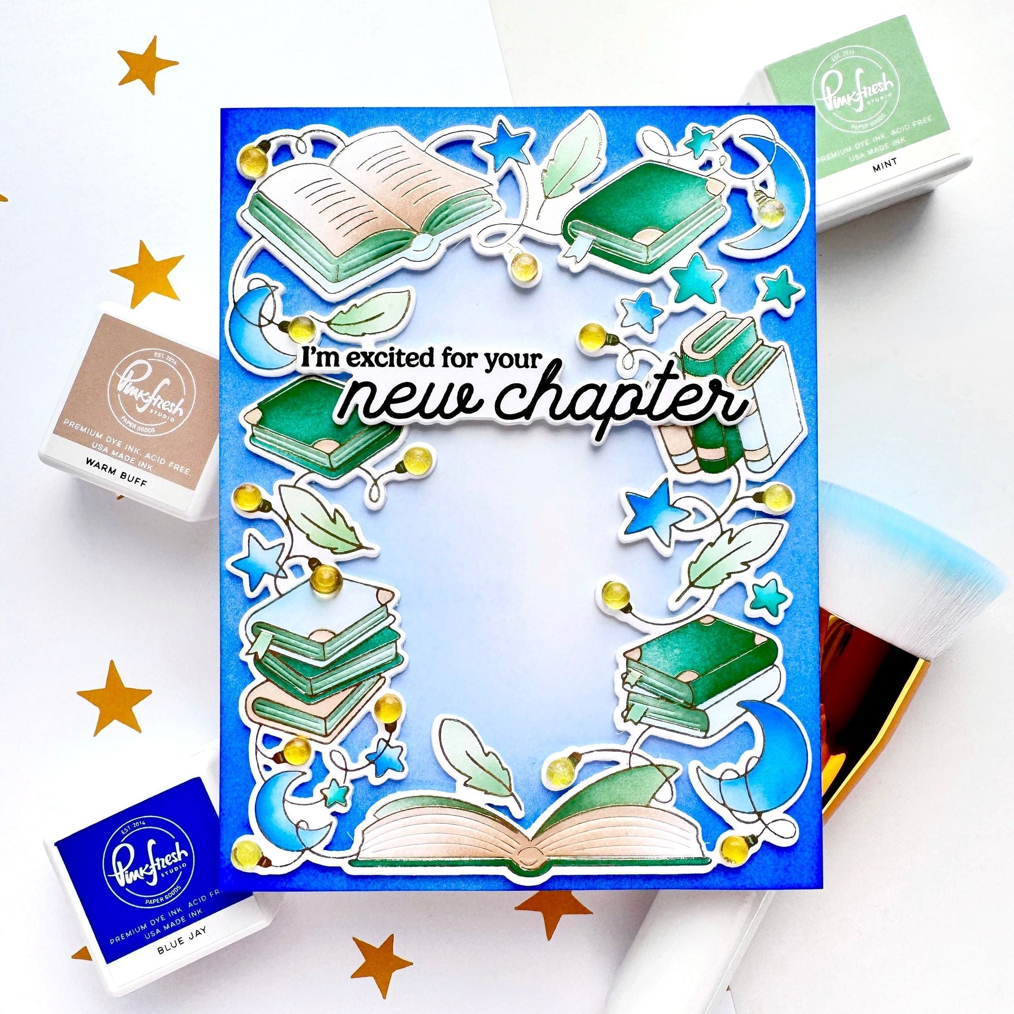 Pinkfresh Studio Twilight Tales Dies 294825 New Chapter Card